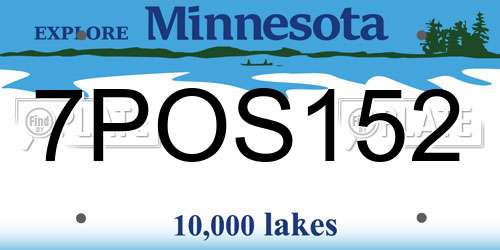 7POS152 Minnesota License Plate