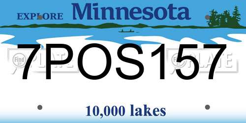 7POS157 Minnesota License Plate