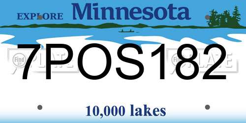 7POS182 Minnesota License Plate