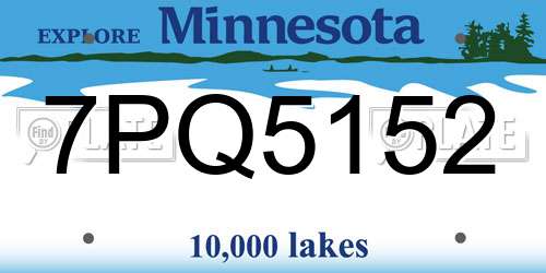 7PQ5152 Minnesota License Plate