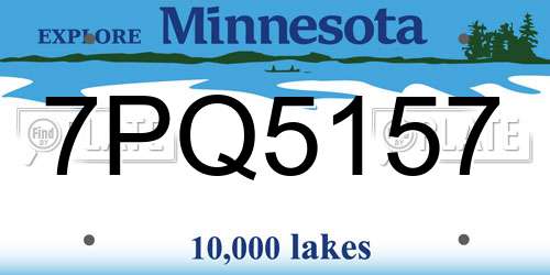 7PQ5157 Minnesota License Plate