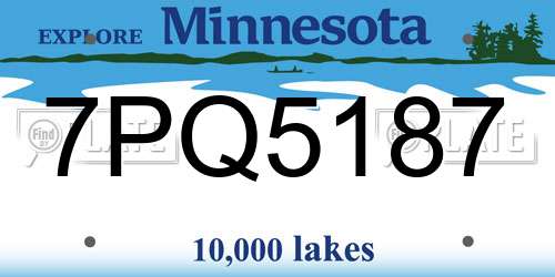 7PQ5187 Minnesota License Plate