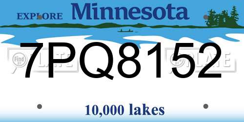 7PQ8152 Minnesota License Plate