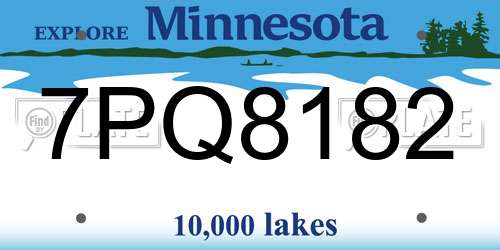 7PQ8182 Minnesota License Plate