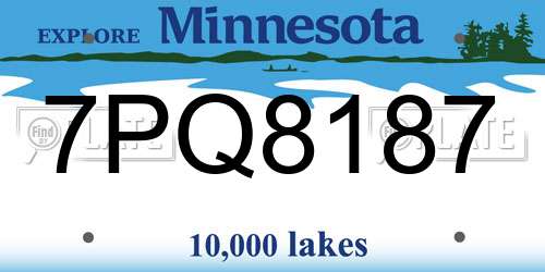7PQ8187 Minnesota License Plate