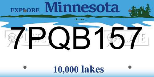 7PQB157 Minnesota License Plate