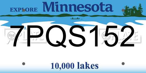 7PQS152 Minnesota License Plate