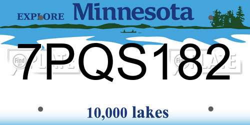 7PQS182 Minnesota License Plate