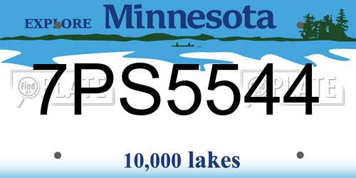 7PS5544 Minnesota License Plate