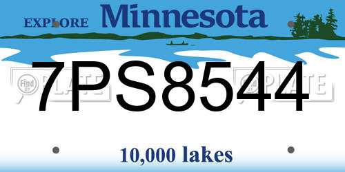 7PS8544 Minnesota License Plate