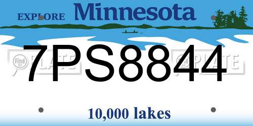 7PS8844 Minnesota License Plate