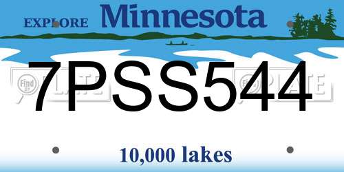 7PSS544 Minnesota License Plate