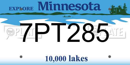 7PT285 Minnesota License Plate
