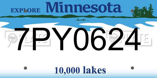 7PY0624 Minnesota License Plate