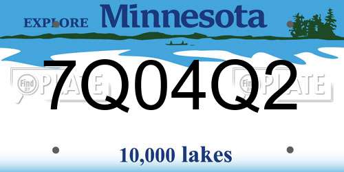 7Q04Q2 Minnesota License Plate