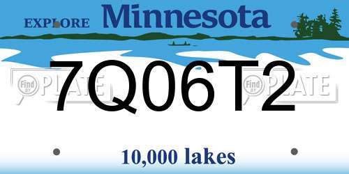 7Q06T2 Minnesota License Plate