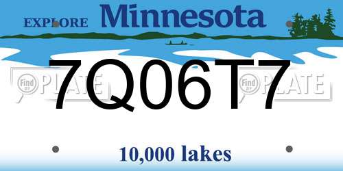 7Q06T7 Minnesota License Plate
