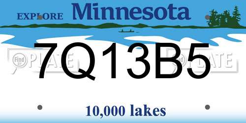 7Q13B5 Minnesota License Plate