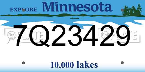 7Q23429 Minnesota License Plate