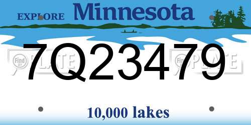 7Q23479 Minnesota License Plate
