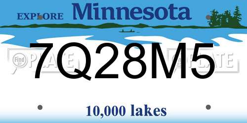 7Q28M5 Minnesota License Plate