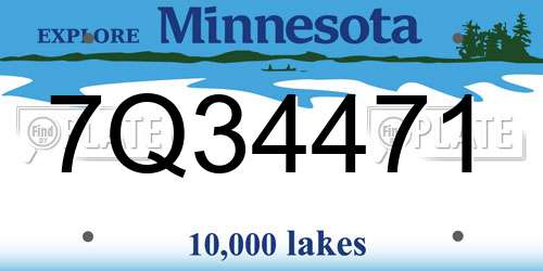7Q34471 Minnesota License Plate