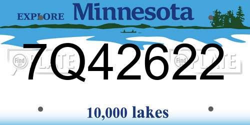 7Q42622 Minnesota License Plate