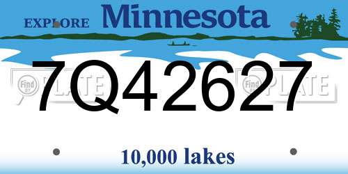 7Q42627 Minnesota License Plate