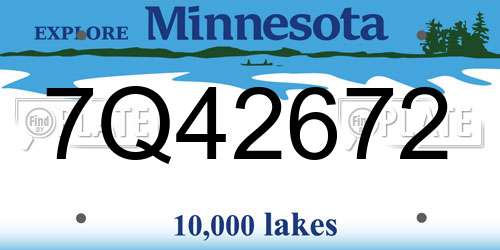 7Q42672 Minnesota License Plate