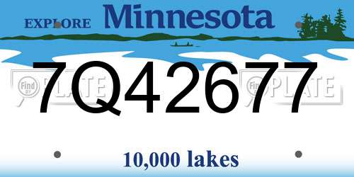 7Q42677 Minnesota License Plate
