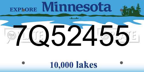 7Q52455 Minnesota License Plate