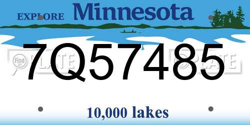 7Q57485 Minnesota License Plate