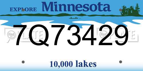 7Q73429 Minnesota License Plate