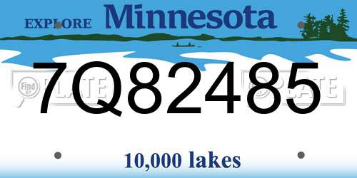 7Q82485 Minnesota License Plate