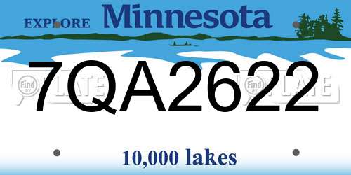 7QA2622 Minnesota License Plate