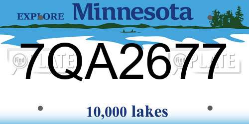 7QA2677 Minnesota License Plate