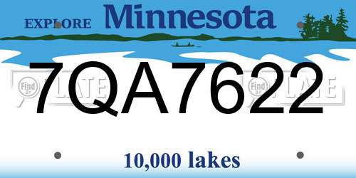 7QA7622 Minnesota License Plate