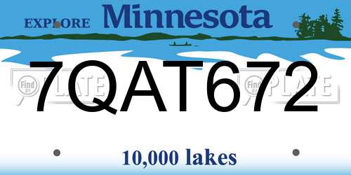 7QAT672 Minnesota License Plate