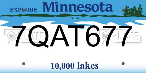 7QAT677 Minnesota License Plate