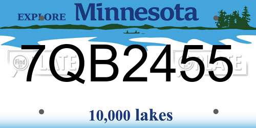 7QB2455 Minnesota License Plate