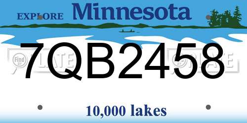 7QB2458 Minnesota License Plate