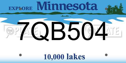 7QB504 Minnesota License Plate