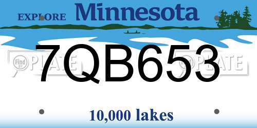 7QB653 Minnesota License Plate