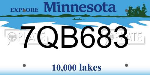 7QB683 Minnesota License Plate