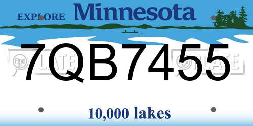 7QB7455 Minnesota License Plate