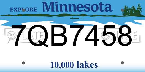 7QB7458 Minnesota License Plate