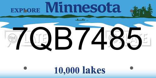 7QB7485 Minnesota License Plate