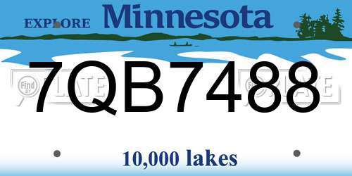 7QB7488 Minnesota License Plate