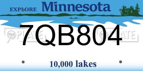 7QB804 Minnesota License Plate