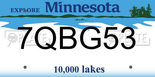 7QBG53 Minnesota License Plate